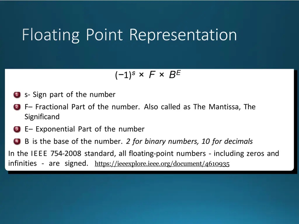 floating point representation