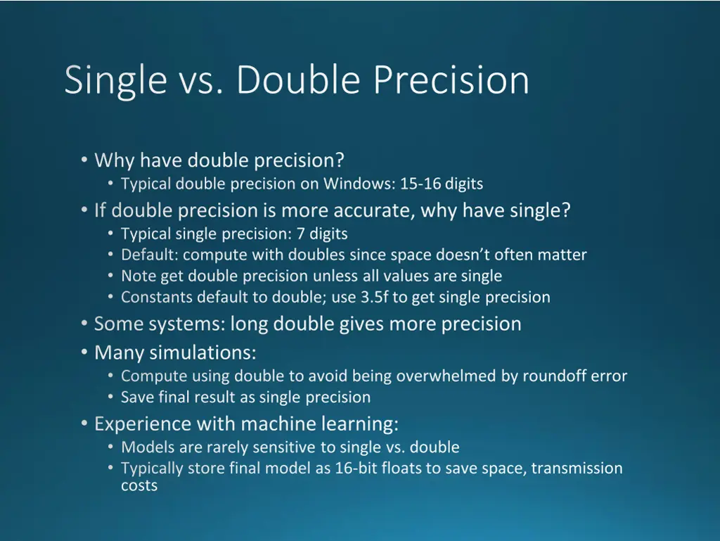 single vs double precision