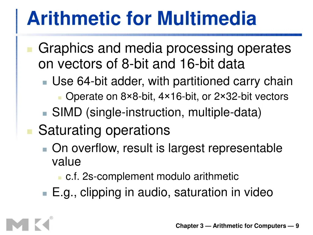 arithmetic for multimedia