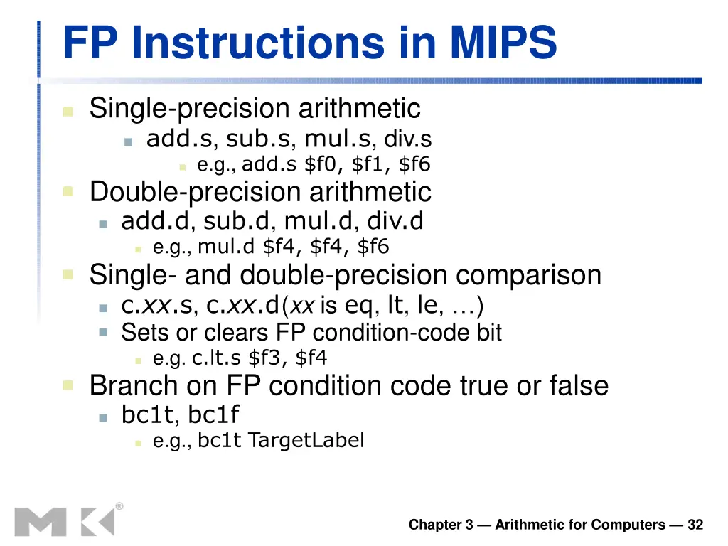 fp instructions in mips 1