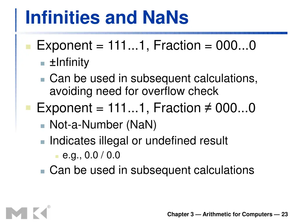 infinities and nans