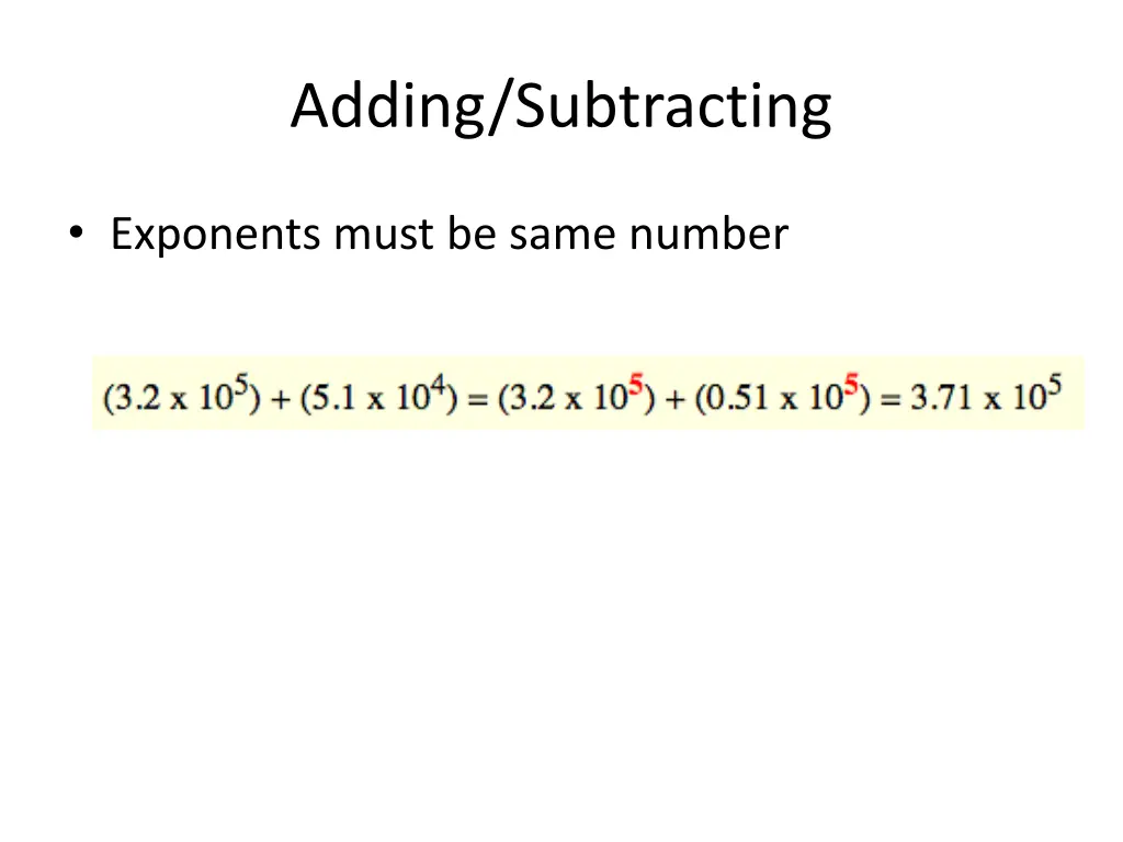 adding subtracting