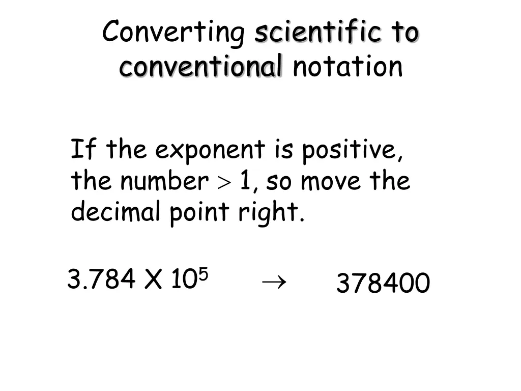 converting scientific to conventional notation