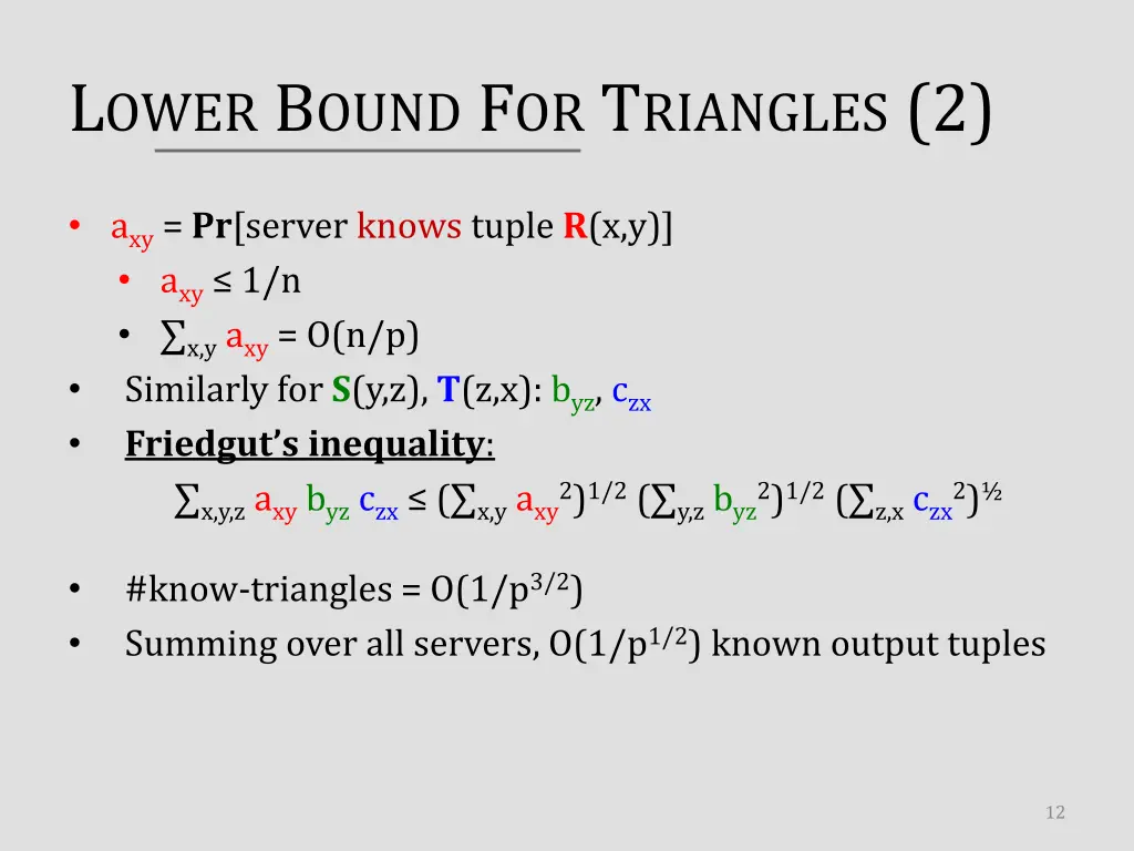 l ower b ound f or t riangles 2