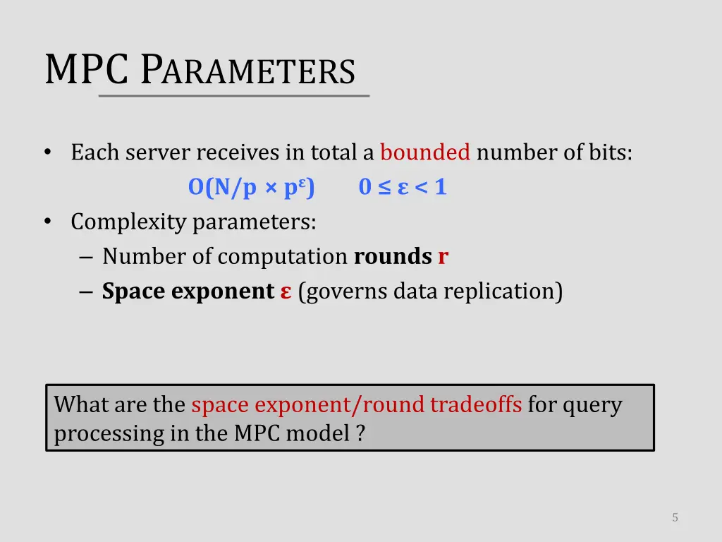 mpc p arameters