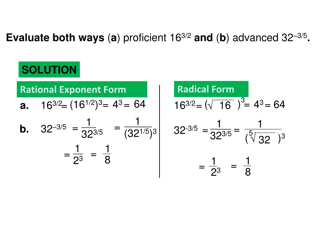 evaluate both ways a proficient