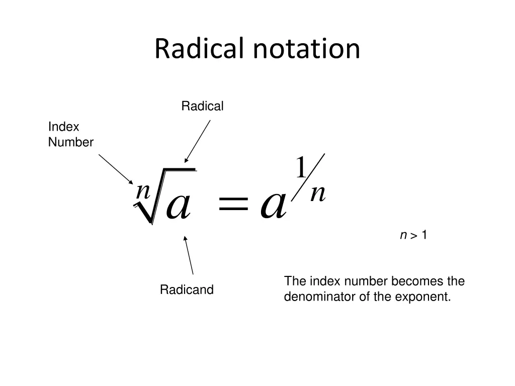 radical notation