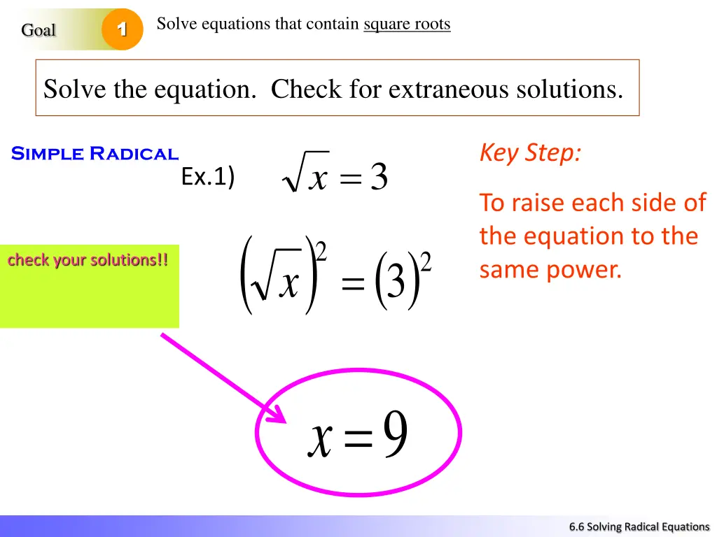 solve equations that contain square roots