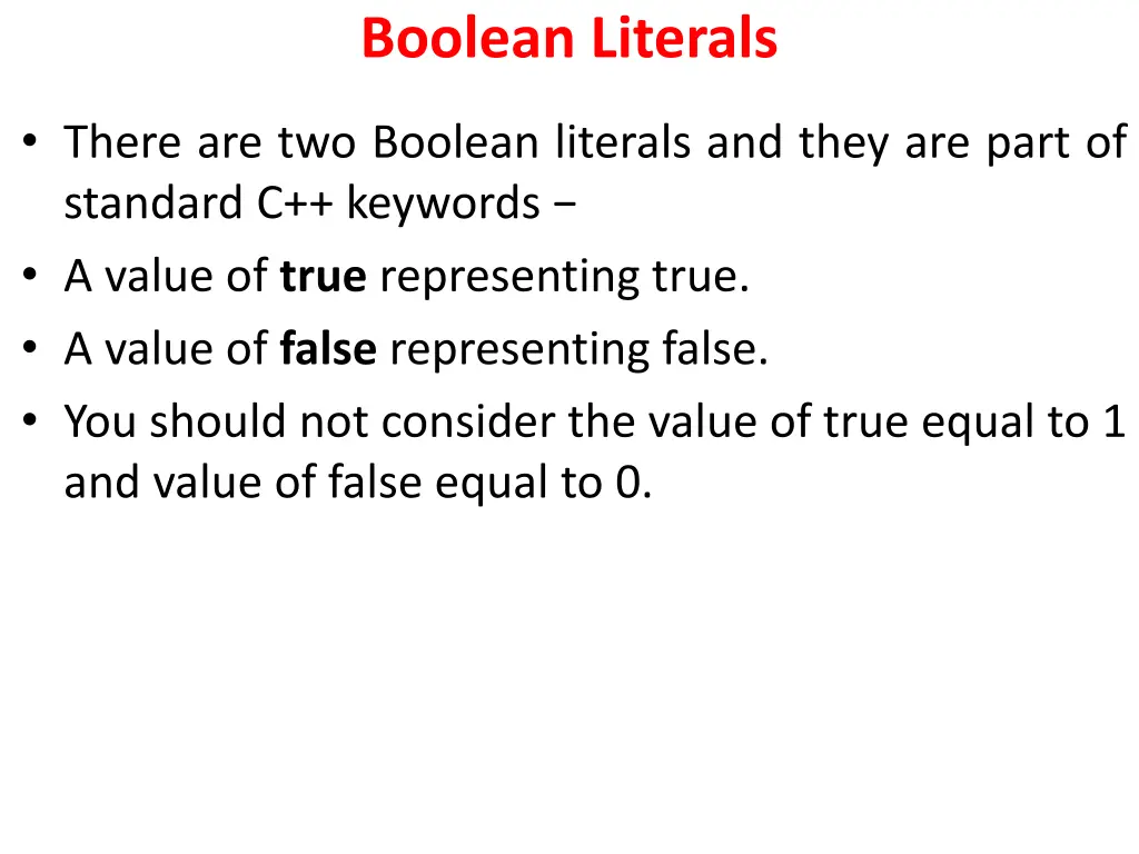 boolean literals