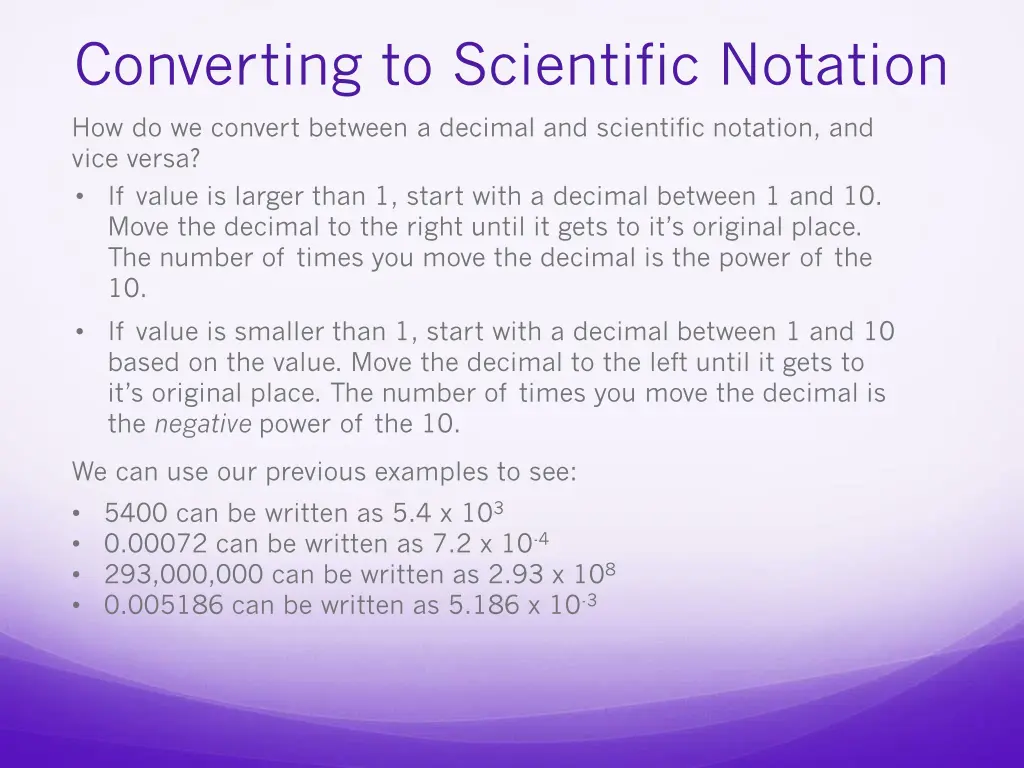 converting to scientific notation