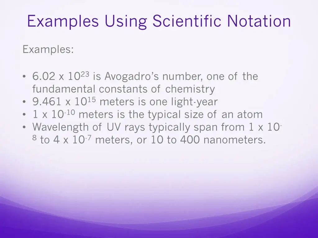 examples using scientific notation