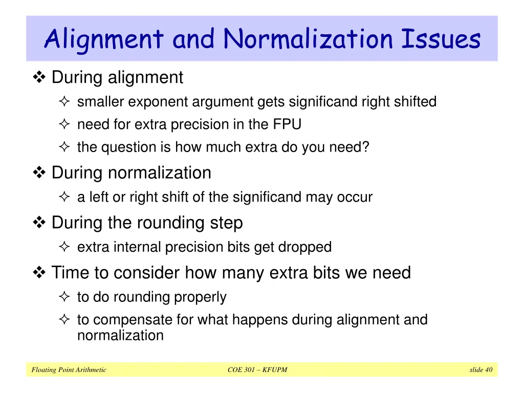 alignment and normalization issues