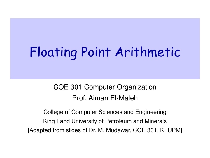 floating point arithmetic