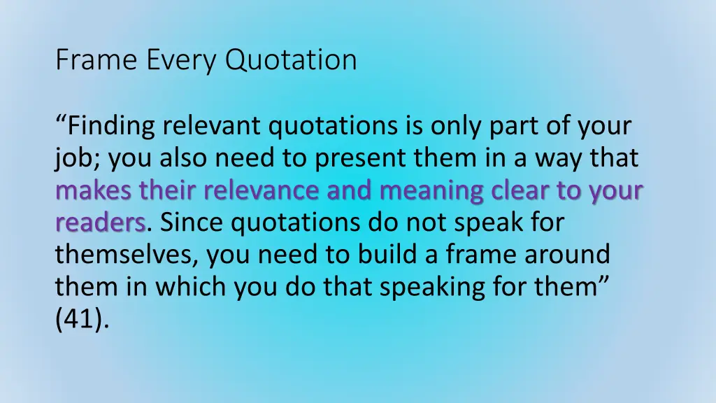 frame every quotation