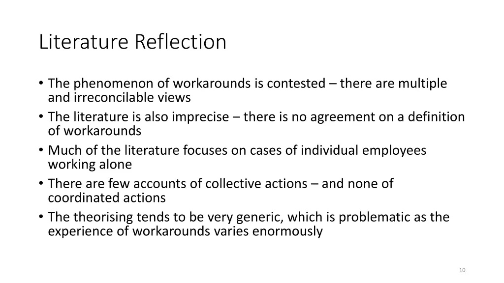 literature reflection