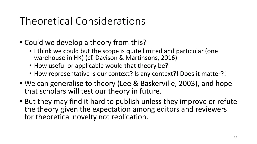 theoretical considerations