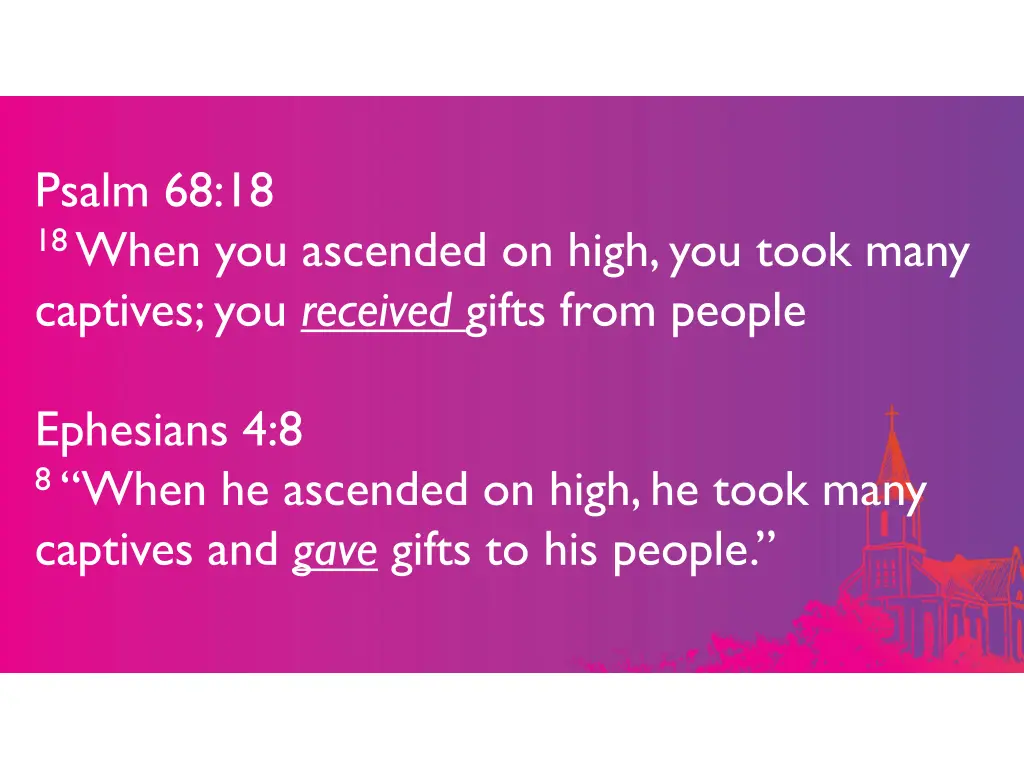 psalm 68 18 18 when you ascended on high you took 2