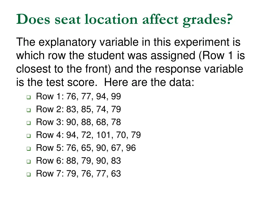 does seat location affect grades 1