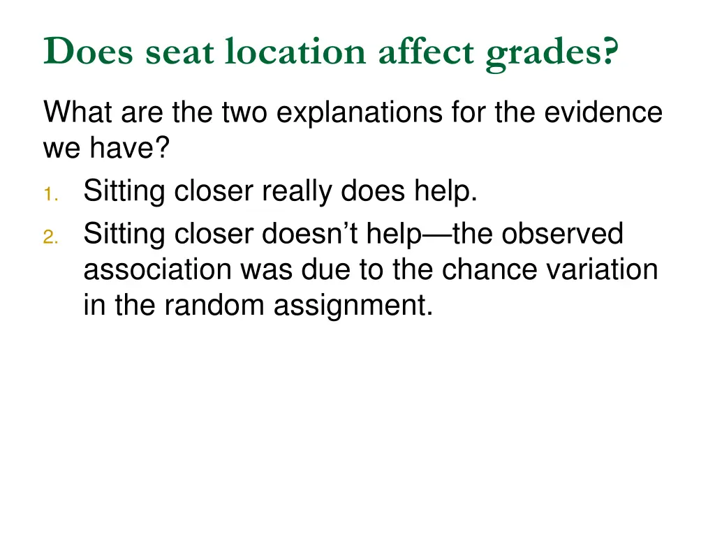 does seat location affect grades 3