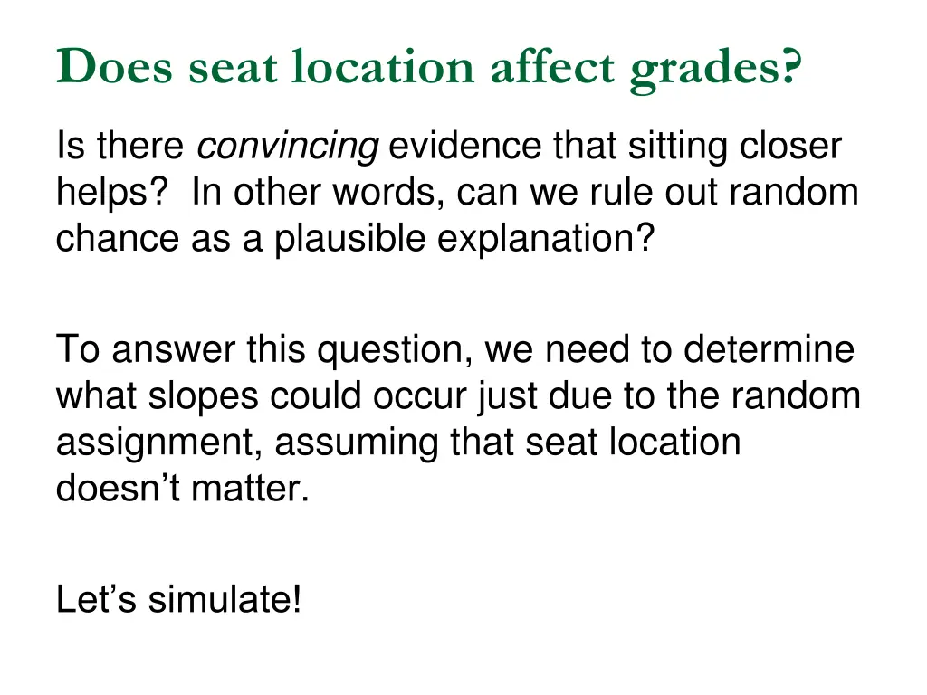 does seat location affect grades 4