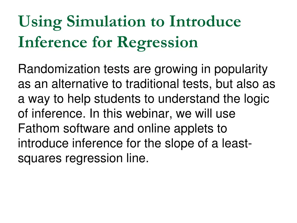 using simulation to introduce inference 1