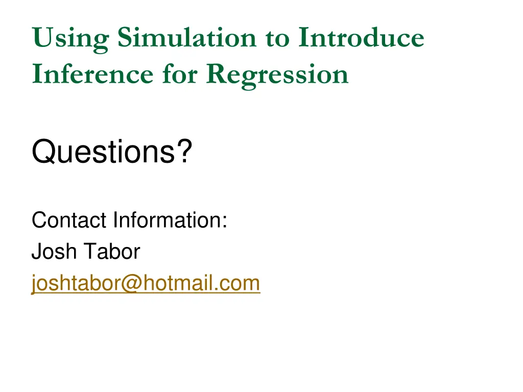 using simulation to introduce inference 3