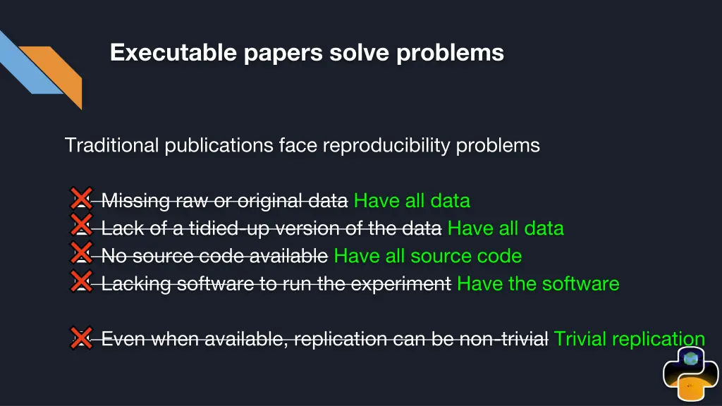 executable papers solve problems