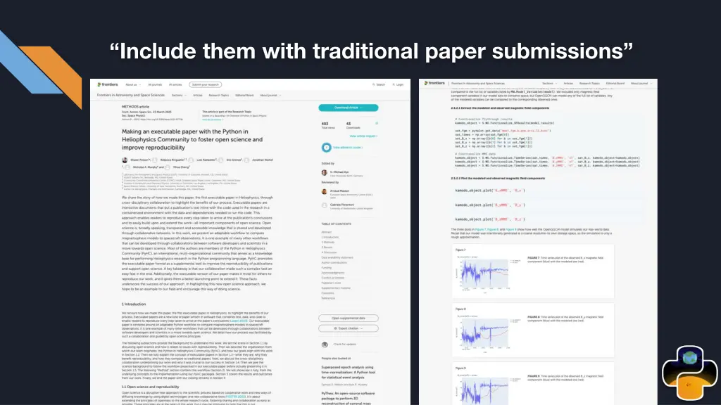 include them with traditional paper submissions