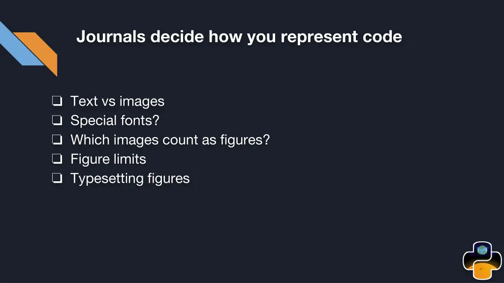 journals decide how you represent code