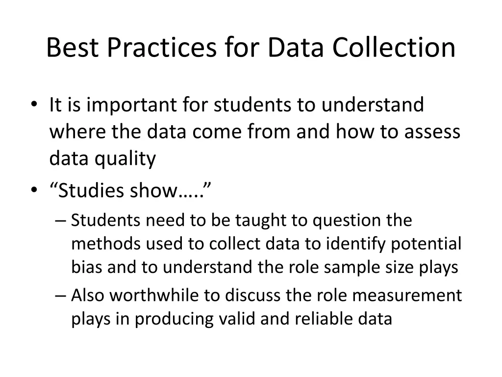 best practices for data collection