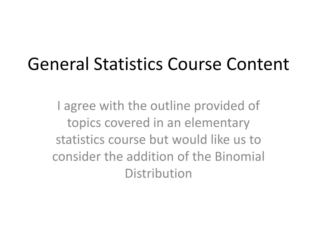 general statistics course content