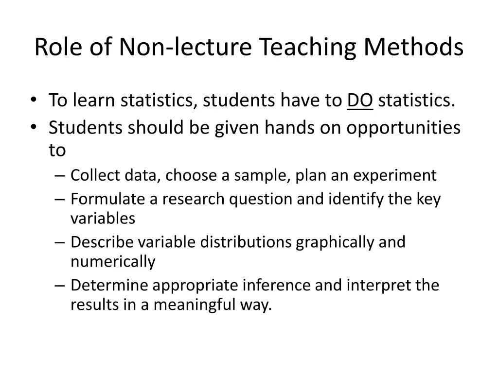 role of non lecture teaching methods 2