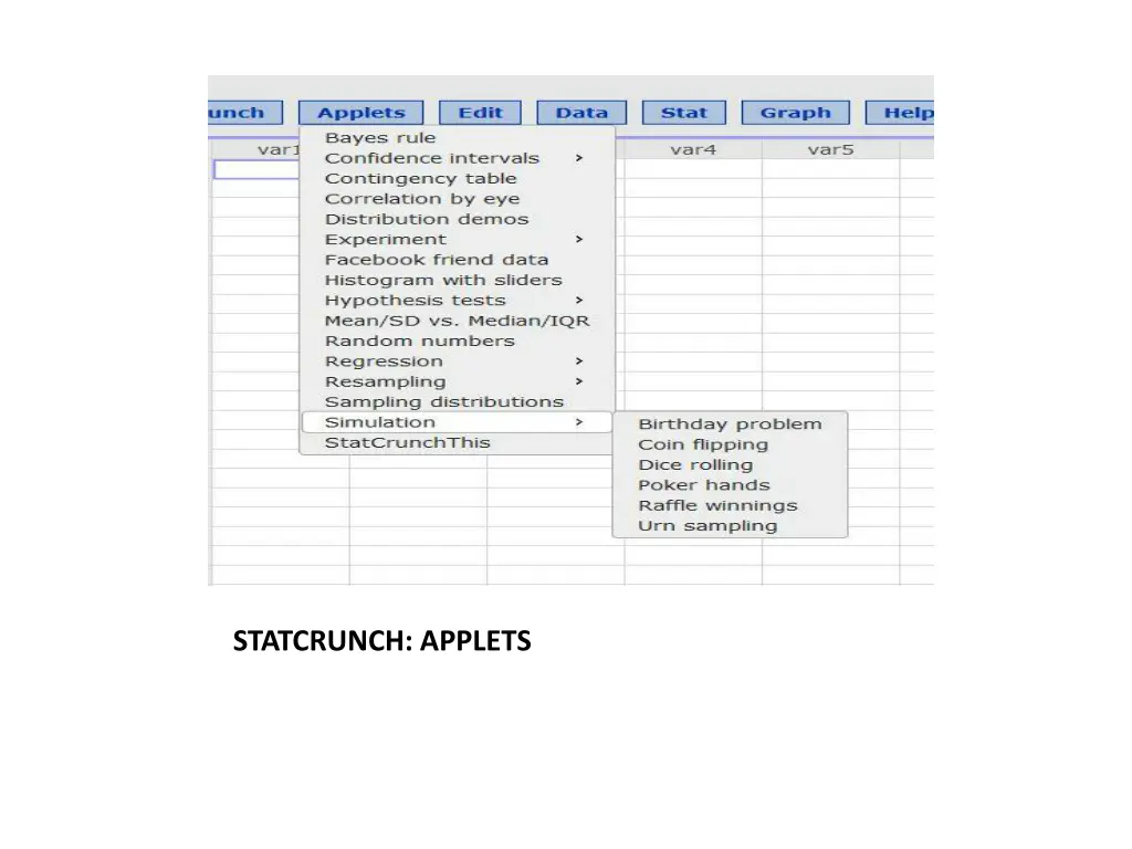 statcrunch applets