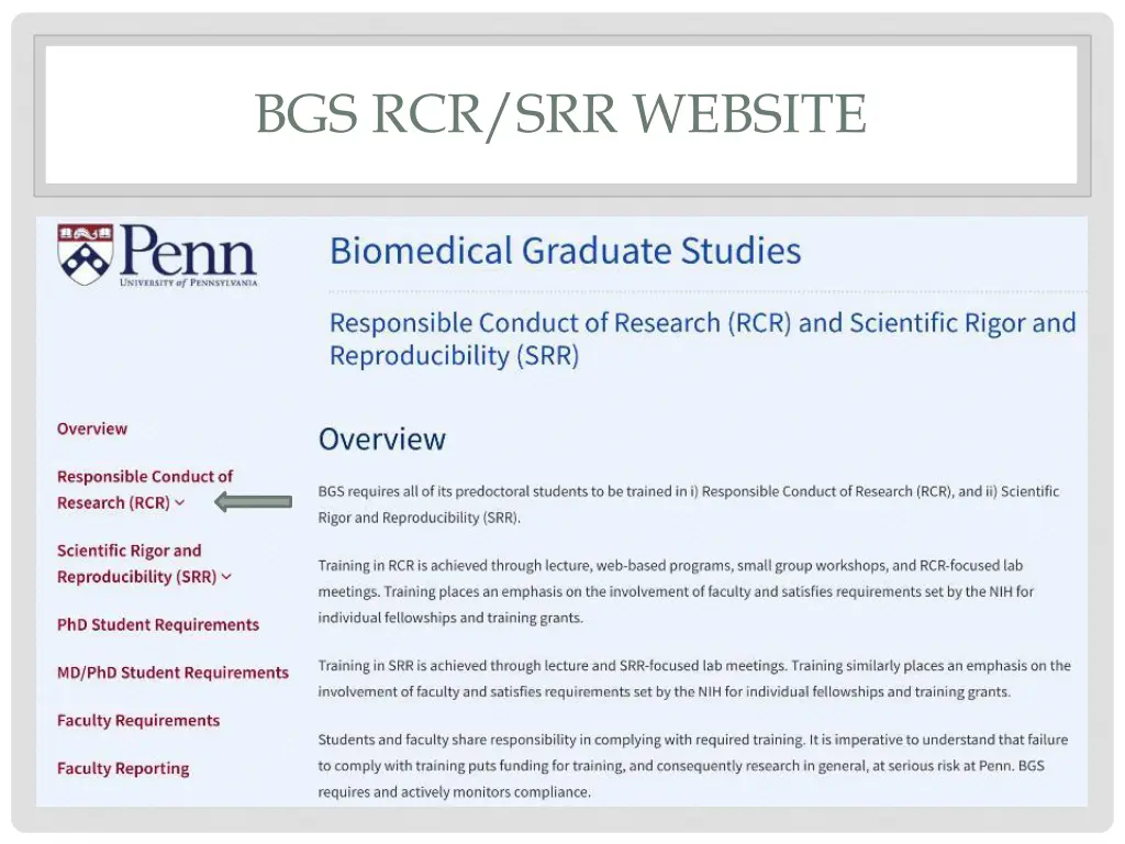 bgs rcr srr website