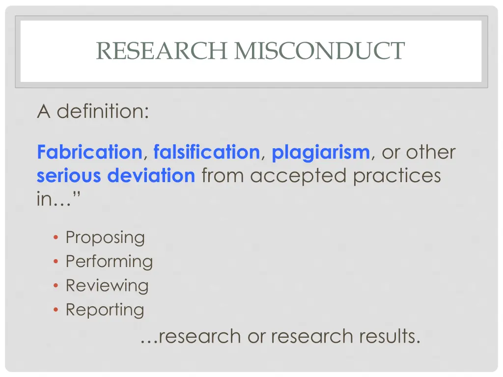 research misconduct