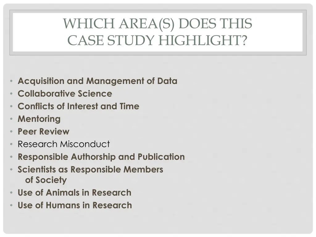 which area s does this case study highlight