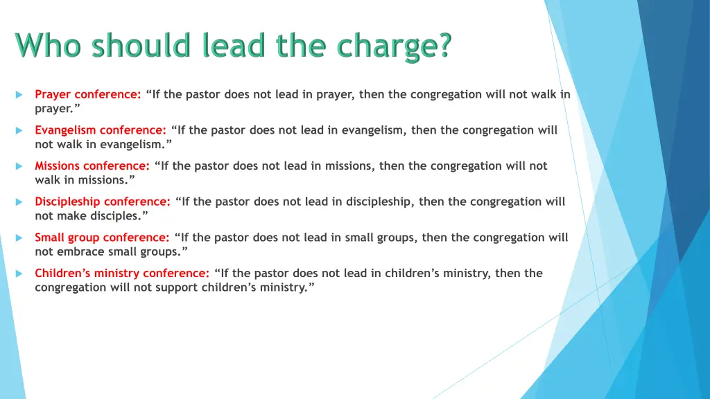 prayer conference if the pastor does not lead 10