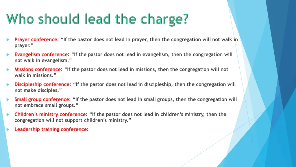 prayer conference if the pastor does not lead 11