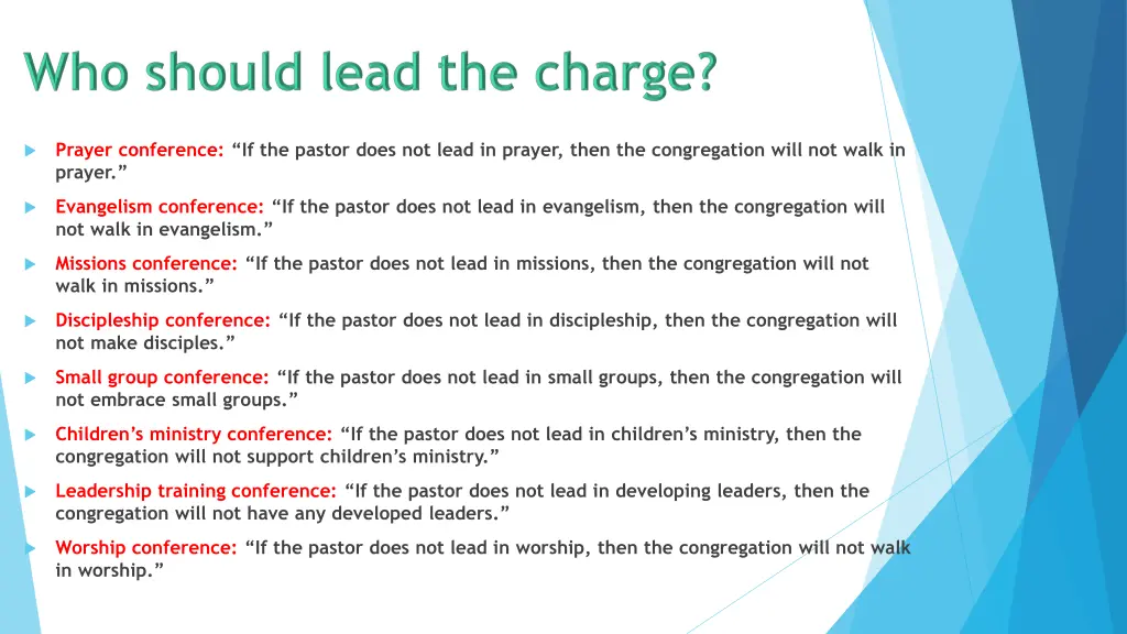 prayer conference if the pastor does not lead 14