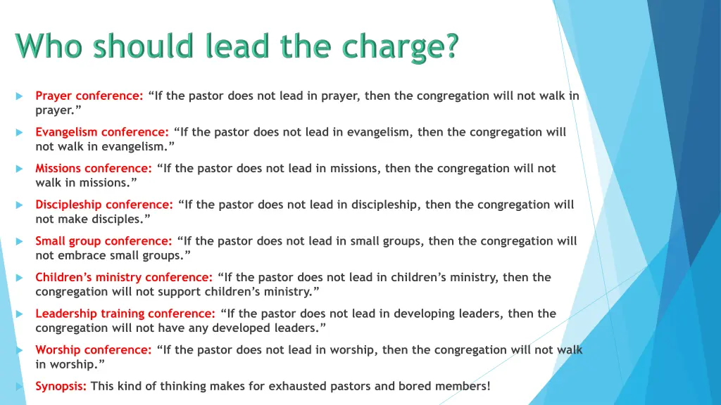 prayer conference if the pastor does not lead 16