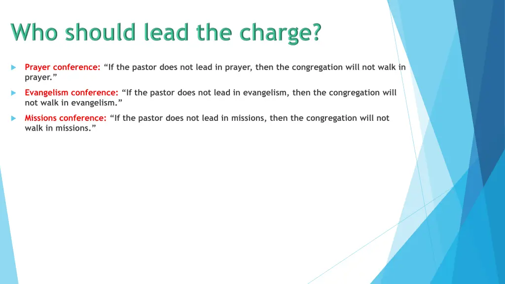 prayer conference if the pastor does not lead 4