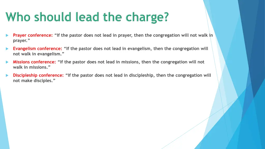 prayer conference if the pastor does not lead 6