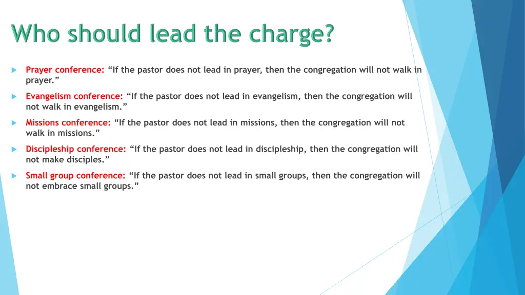 prayer conference if the pastor does not lead 8