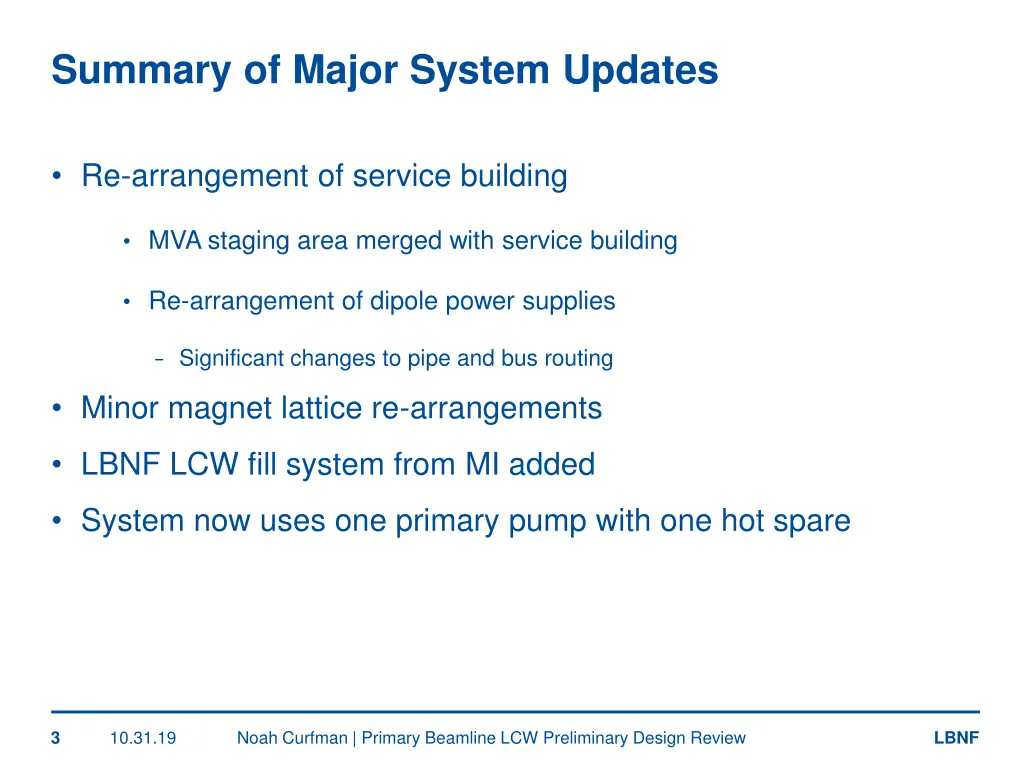 summary of major system updates