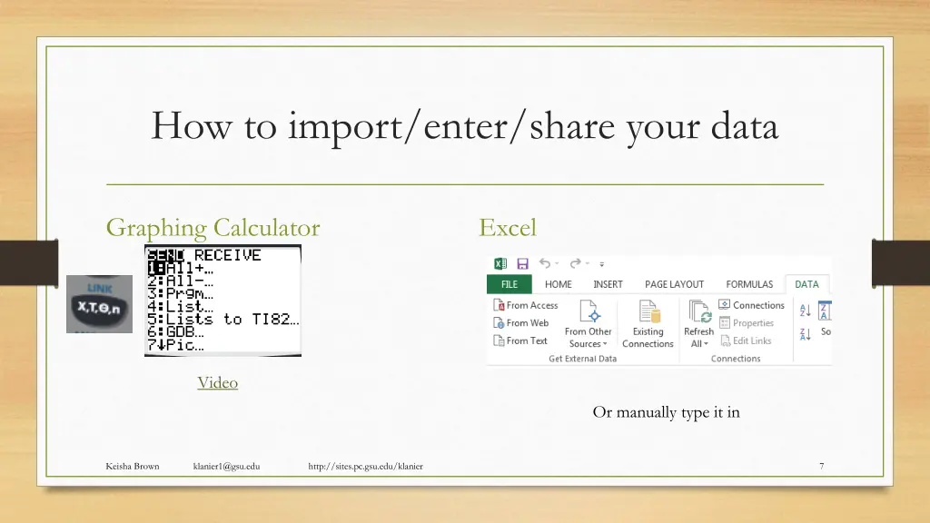 how to import enter share your data