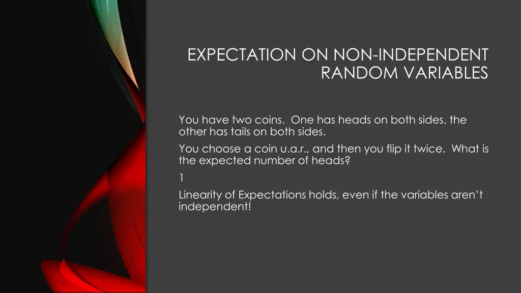 expectation on non independent random variables