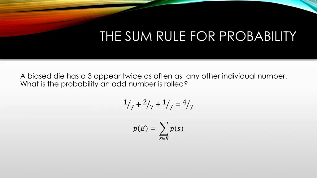 the sum rule for probability