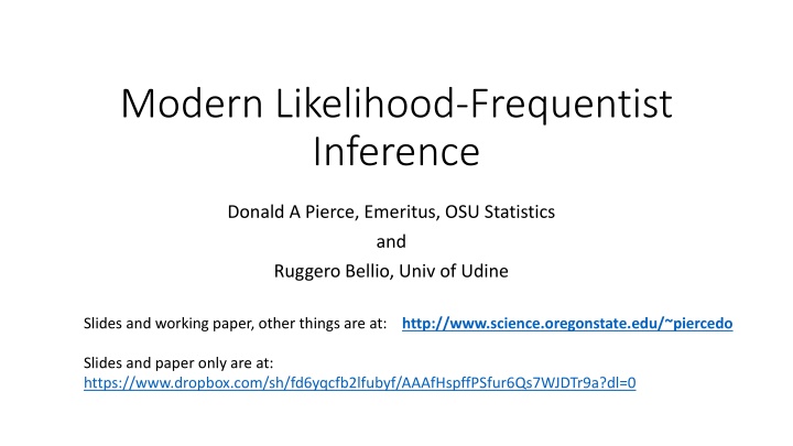 modern likelihood frequentist inference