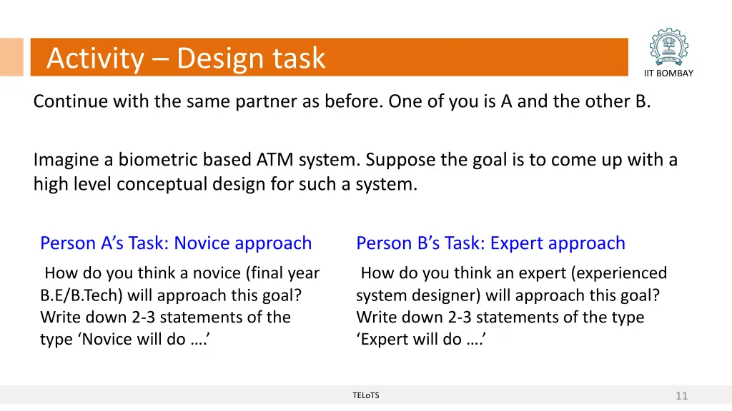 activity design task