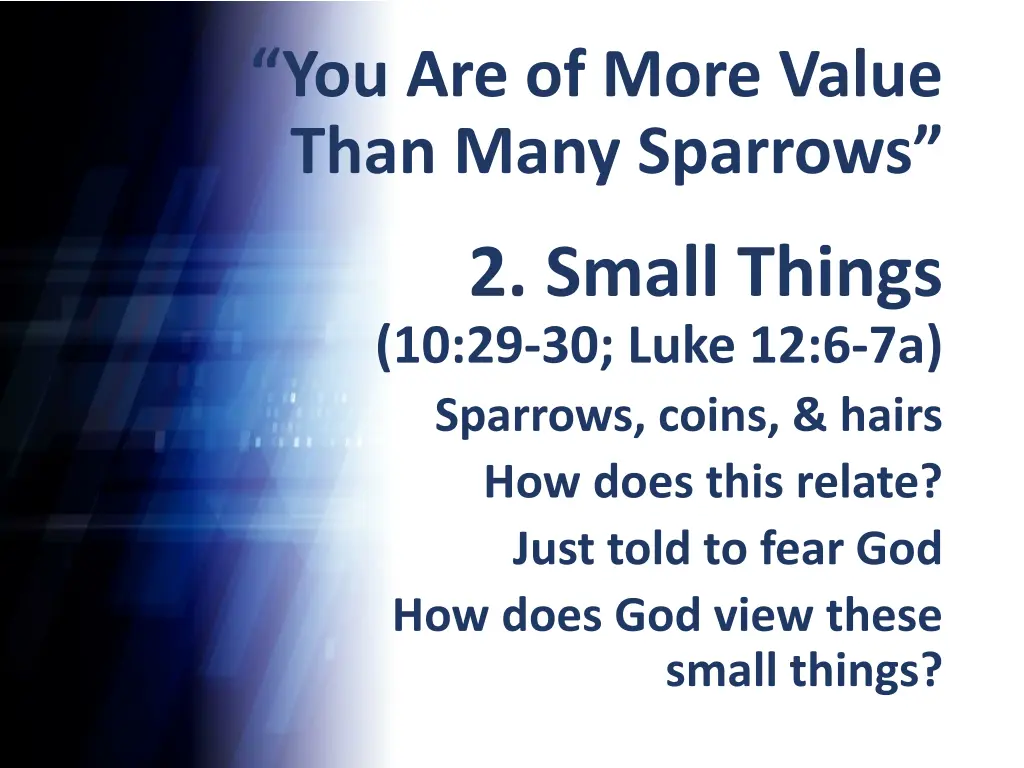 you are of more value than many sparrows 3